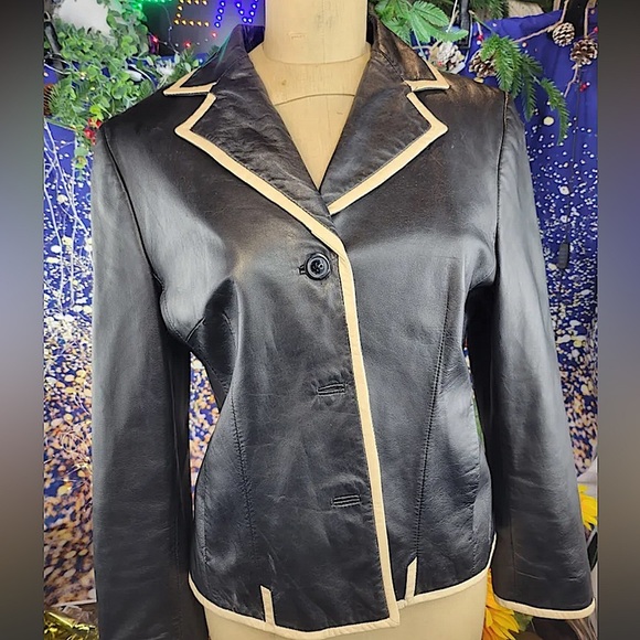 BETTY BARCLAY Lamb Nappa Leather Jacket - Picture 2 of 13
